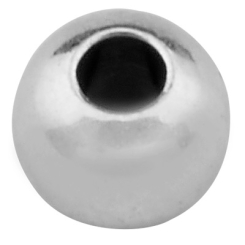 Metallperle Kugel, 3,0 x 3,5 mm, Lochdurchmesser 1,3mm, versilbert