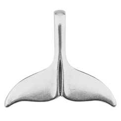 Metallanhänger Flosse, 28,0 mm x 31,0 mm, versilbert
