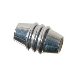 Metallperle Röhre, ca. 9 mm , versilbert