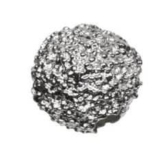Metallperle Kugel, ca. 9 mm, versilbert