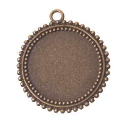 Anhänger/Fassung für Cabochons,  25 mm, antik bronzefarben
