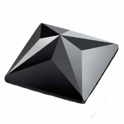 Preciosa Kristallstein Pyramid Maxima Flat Back,12 x 12 mm, Farbe: jet U (Unfoiled)