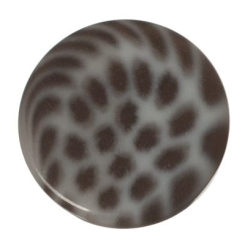 Polaris Cabochon Animalprint Leoprad, rund, flach, 12 mm, weiß-schwarz