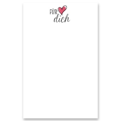 Schmuckkarte "Für Dich", hochkant, weiß, Größe 8,5 x 5,5 cm