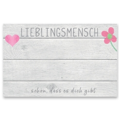 Schmuckkarte "Lieblingsmensch", quer, Holz Größe 8,5 x 5,5 cm