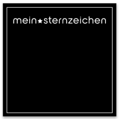 Schmuckkarte "Mein Sternzeichen", schwarz, quadratisch, Größe 8,5 x 8,5 cm