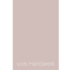 Schmuckkarte "100 % Handwerk", hochkant, helles taupe, Größe 8,5 x 5,5 cm