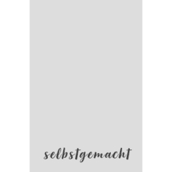 Schmuckkarte "selbstgemacht", hochkant, helles grau, Größe 8,5 x 5,5 cm