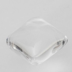 Preciosa Glascabochon, viereckig, 14 x 14 mm, mit Kuppel,transparent