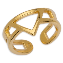 Ring mit Pyramide, Innendurchmesser 17 mm, vergoldet