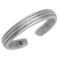 Band Ring mit Streifen, Innendurchmesser 20 mm, versilbert