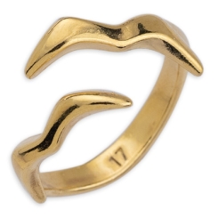 Ring Möwen, Innendurchmesser 17 mm, vergoldet