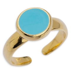 Ring , Innendurchmesser 17 mm, emailliert, vergoldet