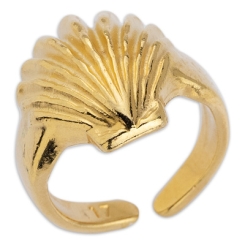 Ring Muschel, Innendurchmesser 17 mm, vergoldet