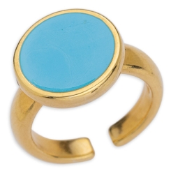Ring , Innendurchmesser 17 mm, emailliert, vergoldet Deco
