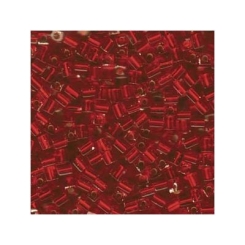 Miyuki Würfel 4 mm, silverlined flame red, ca. 20 gr