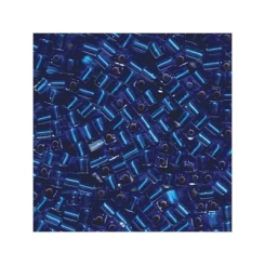 Miyuki Würfel 4 mm, silverlined medium blue, ca. 20 gr