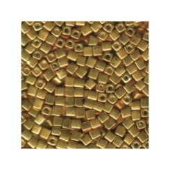 Miyuki Würfel 4 mm, metallic gold, ca. 20 gr