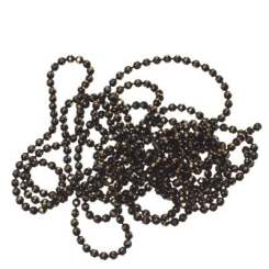Kugelkette, diamantiert, Durchmesser 1,5 mm, Länge 1 m, schwarz