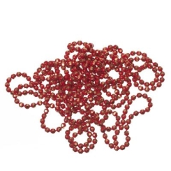 Kugelkette, diamantiert, Durchmesser 1,5 mm, Länge 1 m, rot