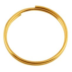 Edelstahl Schlüsselring, Durchmesser 15 mm, goldfarben
