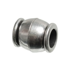 Magnetverschluss für Bänder bis 5 mm, Tonne, 11 x 10 mm, versilbert