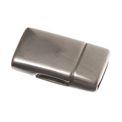Magnetverschluss, viereckig, für breite Bänder (10 x 2 mm), versilbert