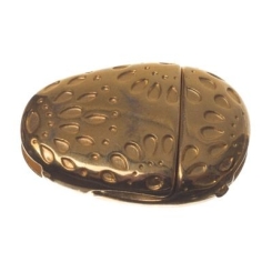Magnetverschluss, oval, gemustert, für breite Bänder (10 x 2 mm), vergoldet