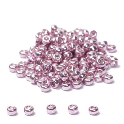 11/0 Perles de rocaille Miyuki, Rondes (environ 2 mm), Couleur : Rose Galvanisé, 23 gr. 