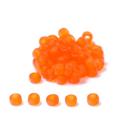11/0 Miyuki Rocailles beads, round (approx. 2 mm), colour: Orange Matte Transparent, 23 gr. 