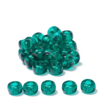 11/0 Miyuki Rocailles beads, round (approx. 2 mm), colour: Dark Green Transparent, 24 gr. 