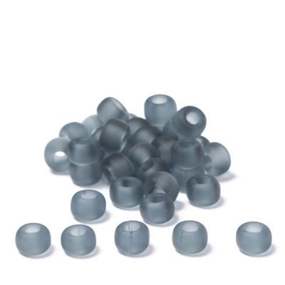 11/0 Miyuki Rocailles beads, round (approx. 2 mm), colour: Grey Matte Transparent, 24 gr. 