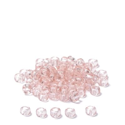 11/0 Perles de rocaille Miyuki, Rondes (env. 2 mm), Couleur : Light Tea Rose Transparent, 23 gr. 