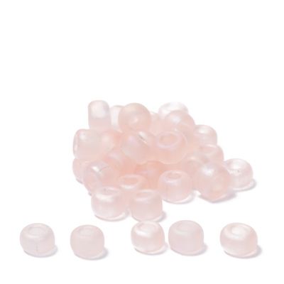 11/0 Miyuki Rocailles beads, round (approx. 2 mm), colour: Pale Pink Matte Transparent AB, 23 gr. 