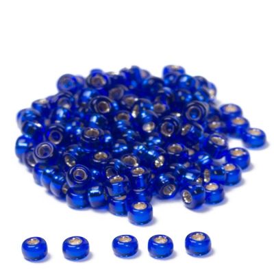 11/0 Miyuki Rocailles beads, Round (approx. 2 mm), Colour: Dark Sapphire Silver-Lined, 24 gr. 