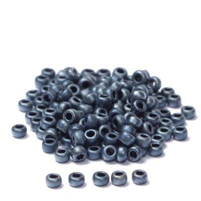 11/0 Miyuki Rocailles beads, round (approx. 2 mm), colour: Blue Grey Matte, 24 gr. 