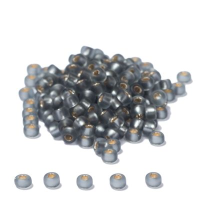 11/0 Perles de rocaille Miyuki, Rondes (environ 2 mm), Couleur : Grey Silver-Lined Matte, 24 gr. 