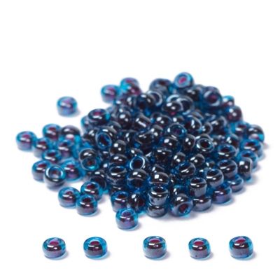 11/0 Perles de rocaille Miyuki, Rondes (env. 2 mm), Couleur : Purple-Lined Aqua AB, 24 gr. 