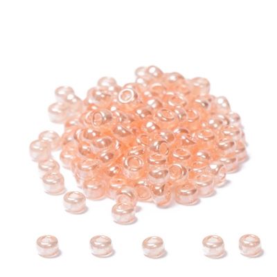 11/0 Perles de rocaille Miyuki, Rondes (environ 2 mm), Couleur : Light Peach Luster, 24 gr. 