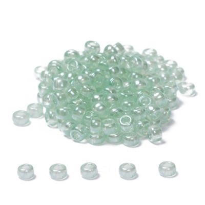 11/0 Perles de rocaille Miyuki, Rondes (environ 2 mm), Couleur : Seafoam Green Luster, 24 gr. 