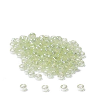 11/0 Miyuki Rocailles Perlen, Rund (ca. 2 mm), Farbe: Extra Pale Green Luster, 24 gr. 