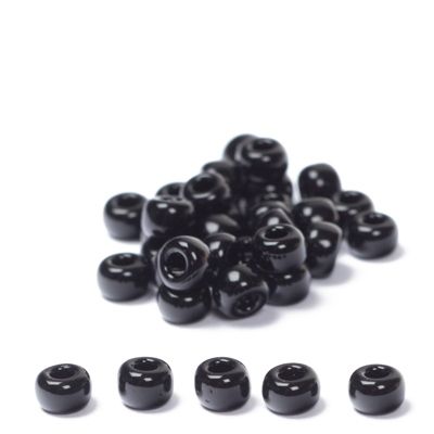11/0 Miyuki Rocailles beads, round (approx. 2 mm), colour: Black, 24 gr. 