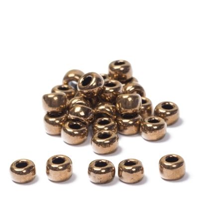 11/0 Miyuki Rocailles beads, round (approx. 2 mm), colour: Dark Bronze, 24 gr. 