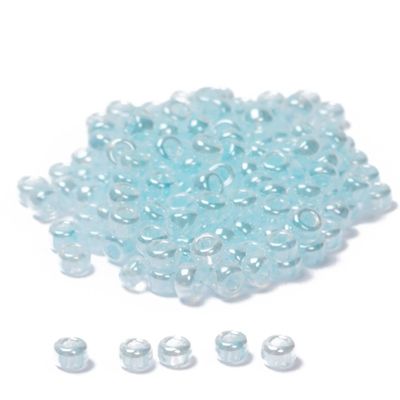 11/0 Miyuki Rocailles beads, round (approx. 2 mm), colour: Light Aqua Ceylon, 24 gr. 