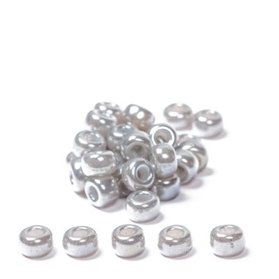 11/0 Miyuki Rocailles beads, round (approx. 2 mm), colour: Grey Ceylon, 24 gr. 