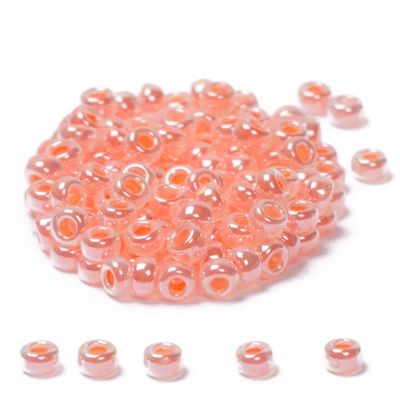 11/0 Miyuki Rocailles beads, round (approx. 2 mm), colour: Coral Ceylon, 24 gr. 