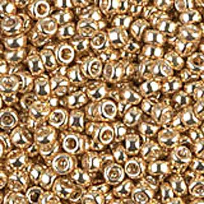 15/0 Miyuki Rocailles Perlen, Rund (ca. 1,5 mm), Farbe: Galvanized Gold , Röhrchen mit ca. 8,2 Gramm 