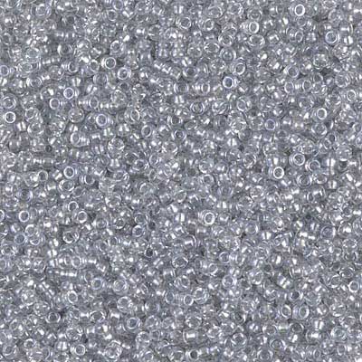 15/0 Miyuki Rocailles Perlen, Rund (ca. 1,5 mm), Farbe: Galvanized  Crystal, Röhrchen mit ca. 8,2 Gramm 