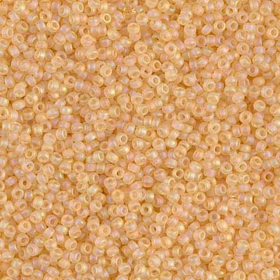 15/0 Miyuki Rocailles beads, round (approx. 1,5 mm), colour: Matte Cantaloupe AB, tube with approx. 8,2 grammes 