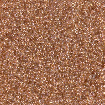 15/0 Miyuki Rocailles Perlen, Rund (ca. 1,5 mm), Farbe: Sparkling Gold Lined Crystal , Röhrchen mit ca. 8,2 Gramm 